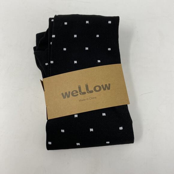 Wellow Bamboo Compression Socks L XL Black Polka Dots Knee Length 18-25 mmHg - Picture 1 of 7